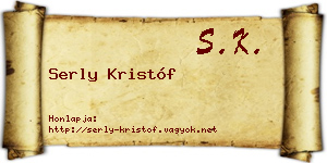 Serly Kristóf névjegykártya