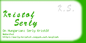 kristof serly business card