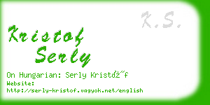 kristof serly business card